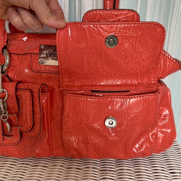 Patent Coral Guess Bag and Matching Wallet Set - Picture 9 of 17
